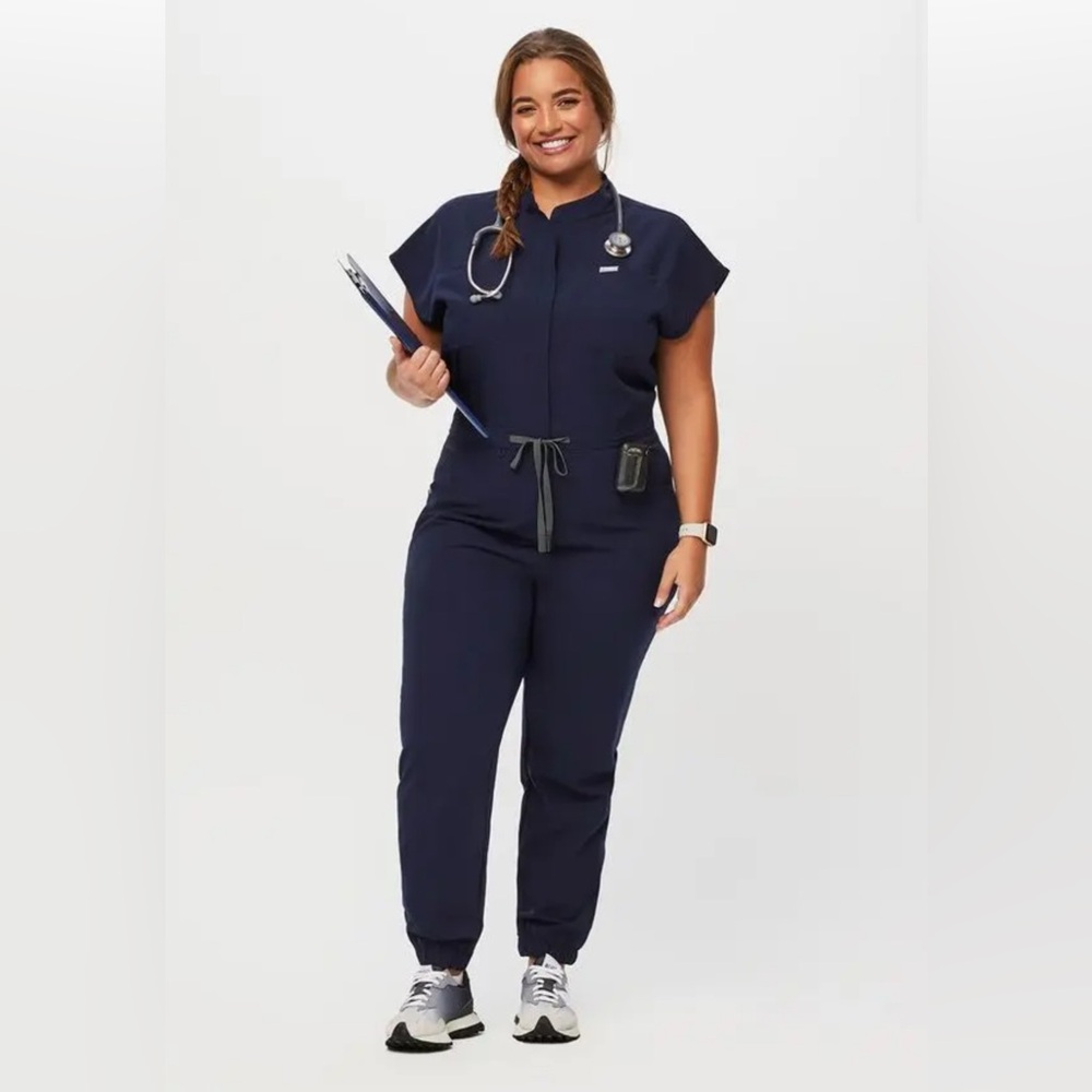 Figs Rafaela navy cargo jumpsuit